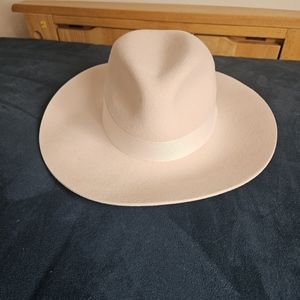 Phenix Light Pink Wide Brim Wool Fedora